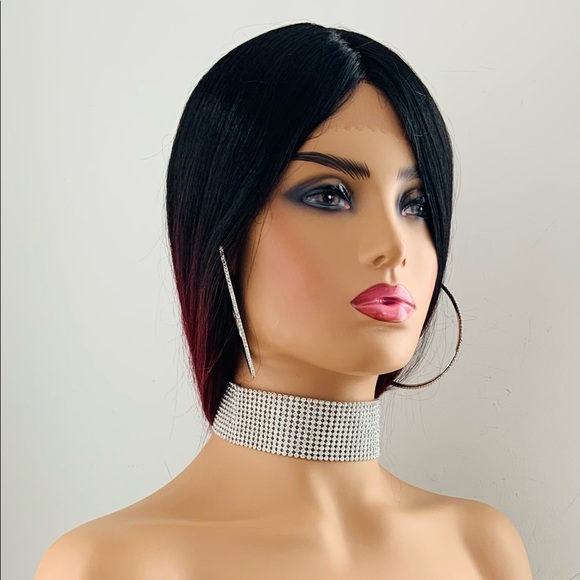 Very Pretty 36” Ombre Burgundy Lace Front Synthetic Wig - Picture 9 of 15